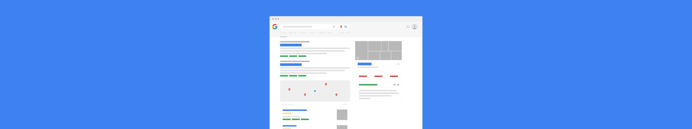 A graphic of Google's SERPs