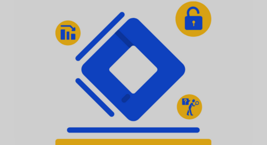 The GTM logo surrounded by an unlocked padlock symbol, a down-trending graph symbol, and a problem-solving symbol.