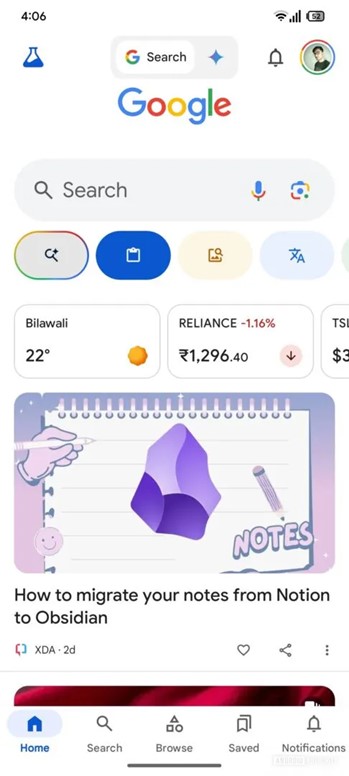 Google Search mobile app UI showing the AI Mode button