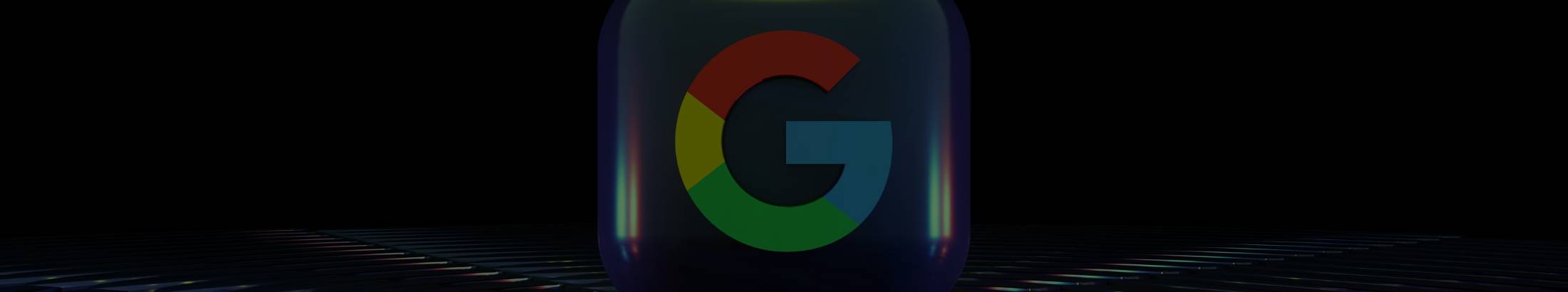 The Google 'G' on a dark background.
