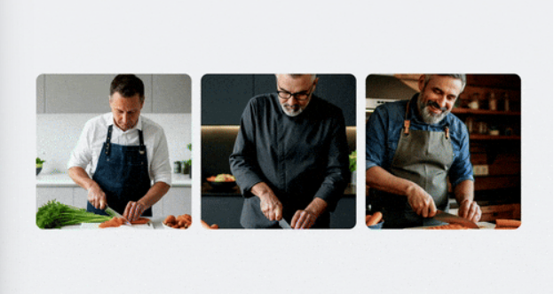 Example of AI-generated images of people - created in Google Ads