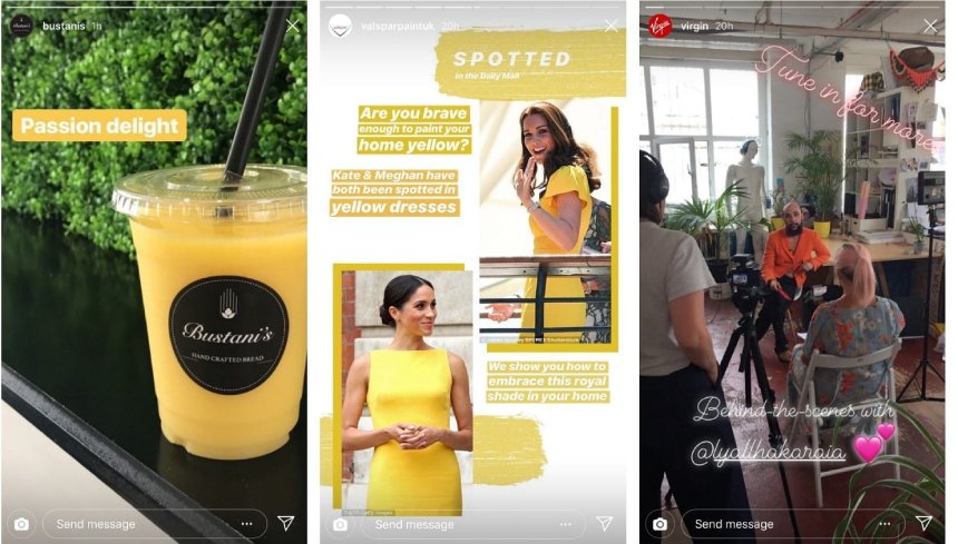 Instagram Stories examples from businesses