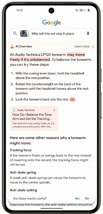 An example of an AI overview response to a video query.
