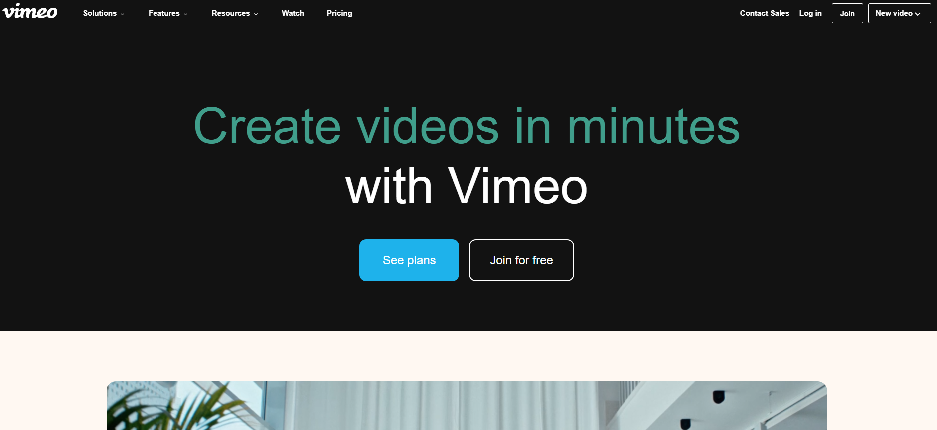 Vimeo homepage