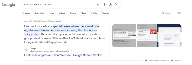 Featured snippets